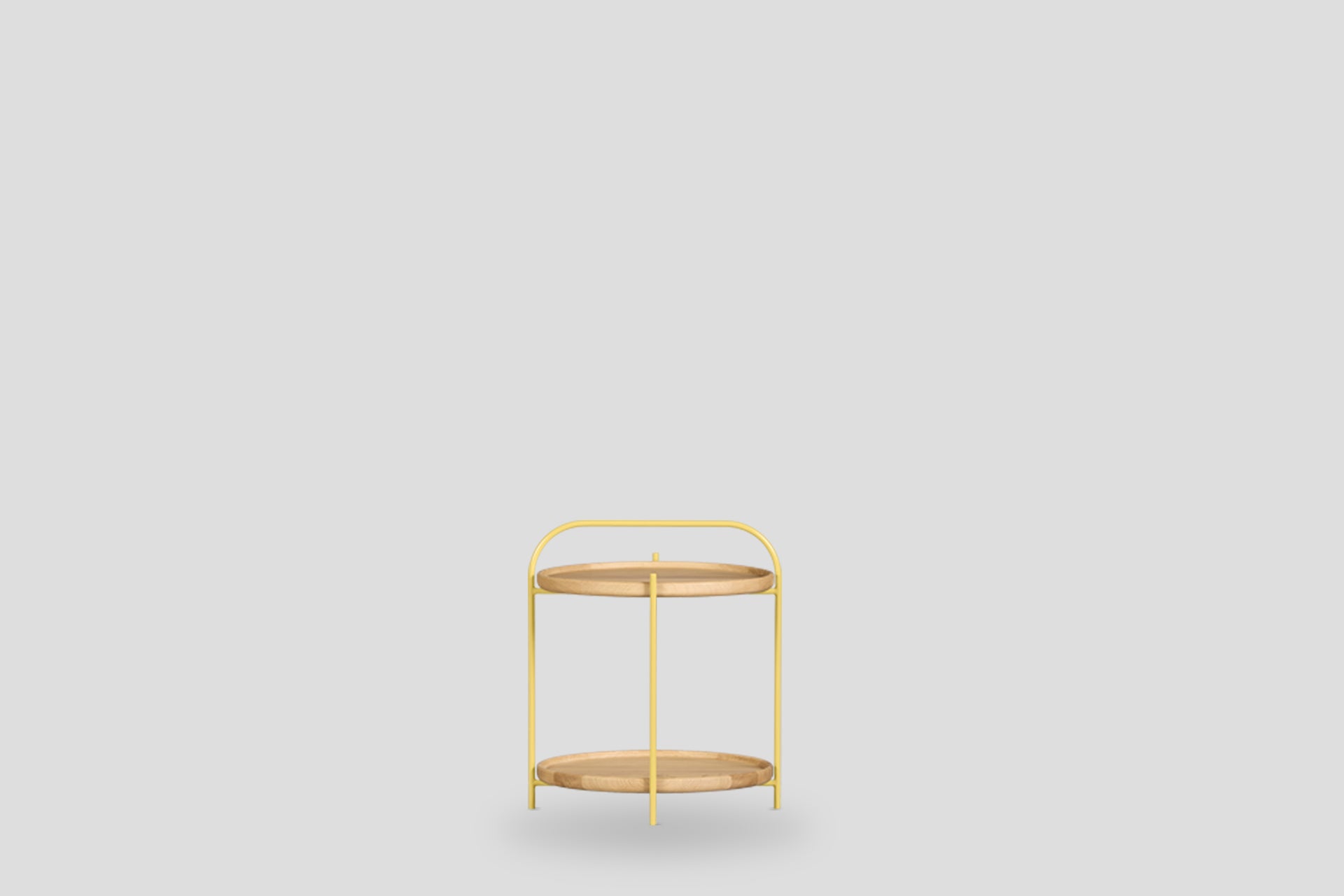 Royere Yan Sehpa Meşe Ahşap Tablalı